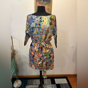 See by Chloe Colorful Floral Midi Dress with 2 Sides pockets Like New